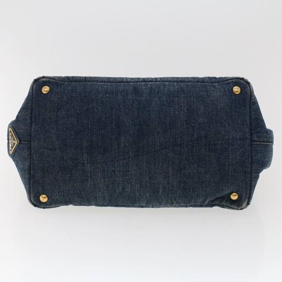 PRADA Canapa Hand Bag Canvas Blue Auth 47694 - Picture 5 of 16